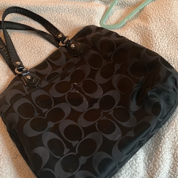 Coach, Poppy collection black purse with hot pink lining. Bought from Nordstrom - Picture 6 of 6